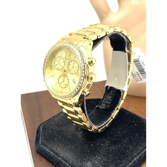 Timex Women\'s Watch TW2V57800 Quartz Chronograph Gold Dial Stainless Steel 38mm